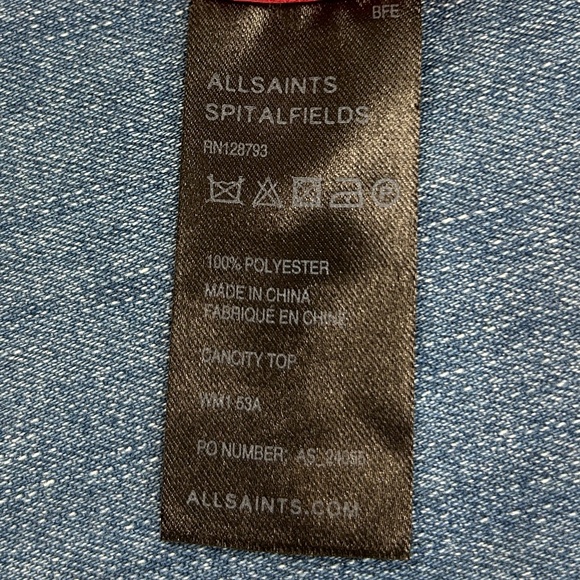 All Saints - Poppy Red asymmetrical draped tunic. - Picture 5 of 5